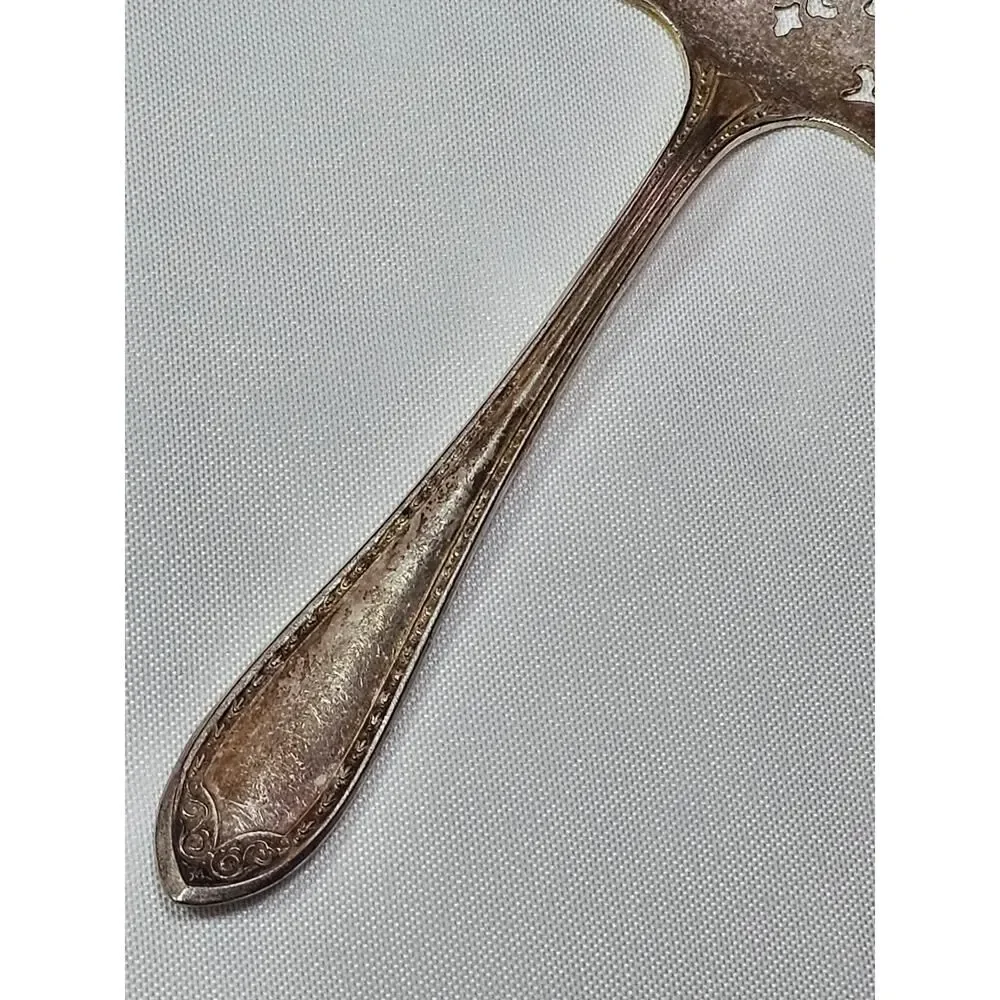 Vtg Community Plate Silver Plated Pierced Serving Spoon-Ornate Cut Out Design